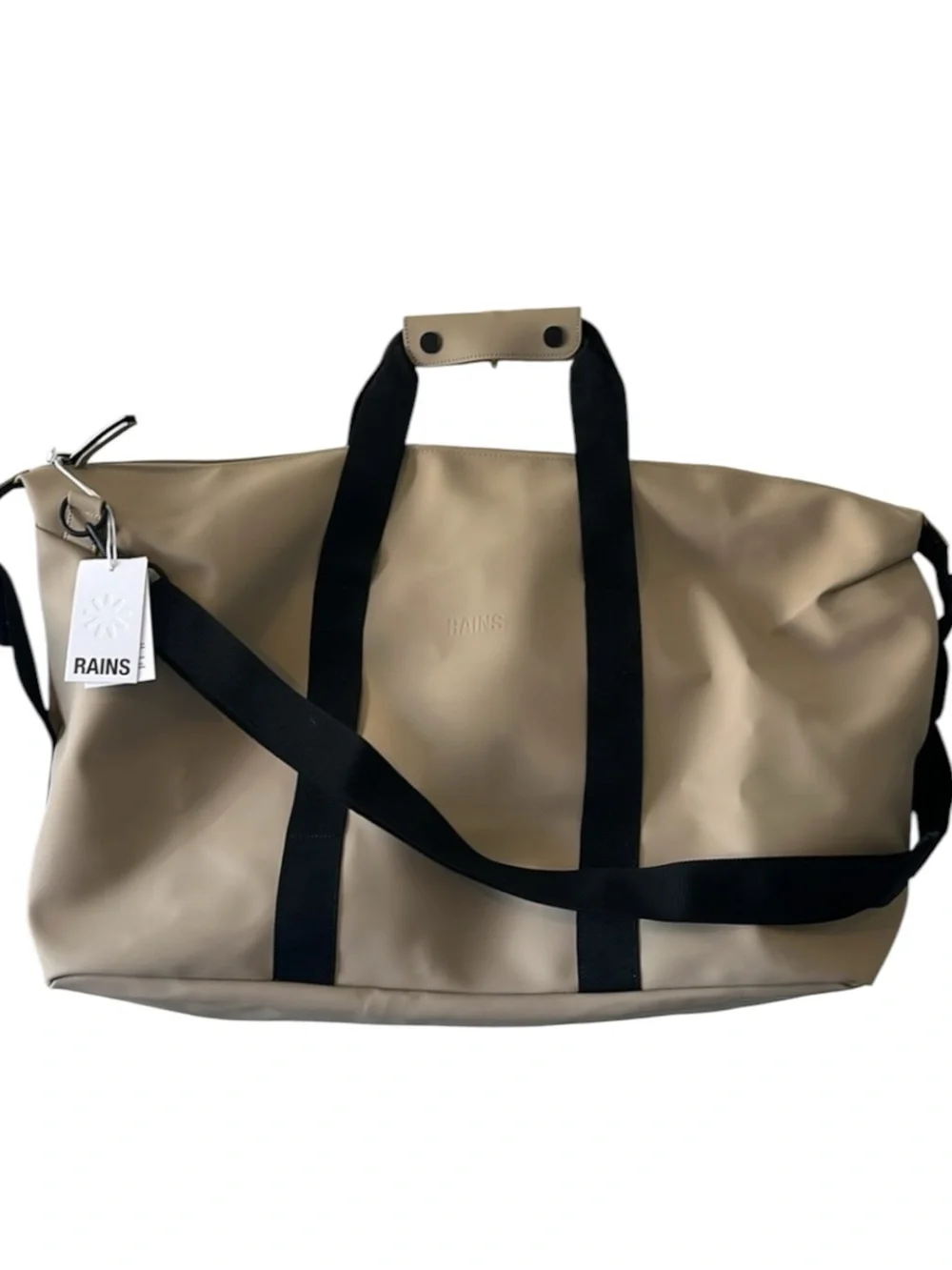 Rains Hilo Weekender Bag with Sand Style 14200 with Black Straps NWT Sealed